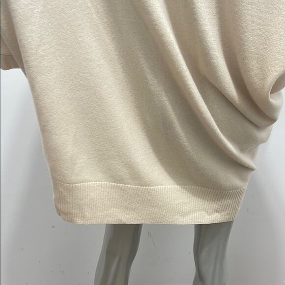 Brochu Walker Name Brand Cut Off Beige Wool Cashmere Knit Asymmetrical Sweater S - Picture 8 of 12